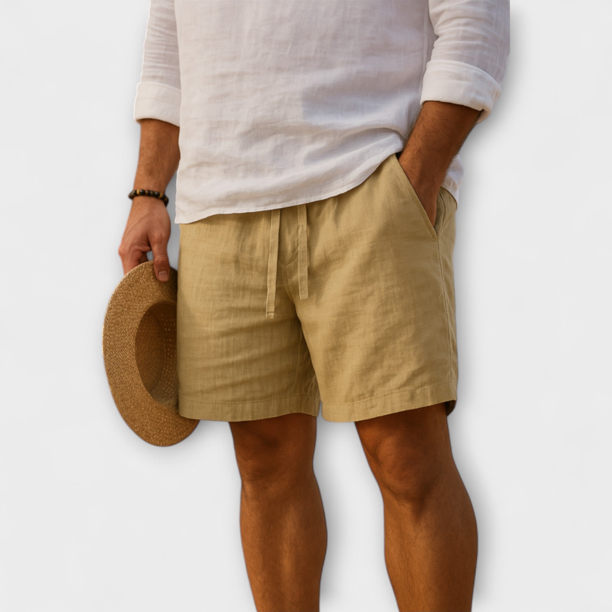 Velmorin™ | Linen Elastic Waist Shorts